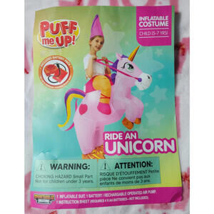 Puff Me Up Halloween Inflatable Costume Child (5-7yrs) Riding A Unicorn Party